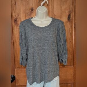 Elegant Heather Gray Long Sleeve Women's Top